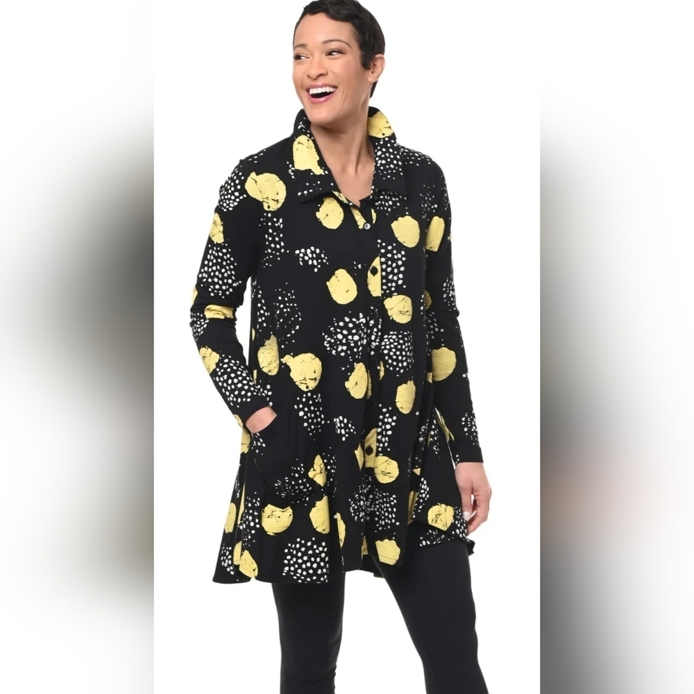 Snapdragon & Twig Abstract Button Down Tunic With Pockets Size Small - Picture 1 of 8